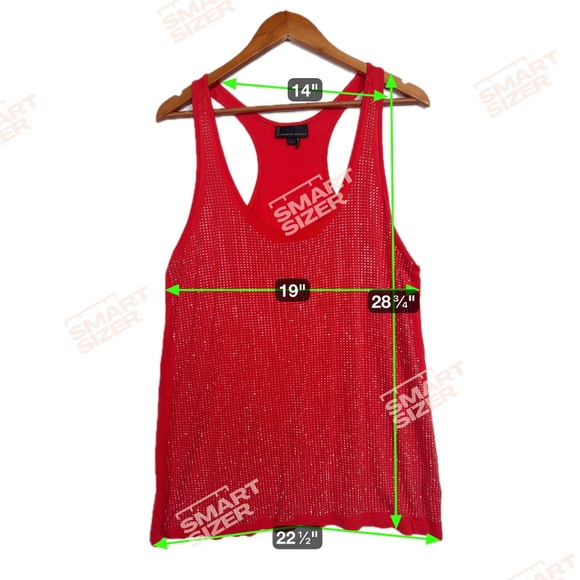 I jeans by Buffalo Vibrant Red Orange Studded Sparkly Racerback Tank Top Size LG - Picture 16 of 16